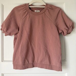 Madewell Dusty Rose Puff Sleeve Top